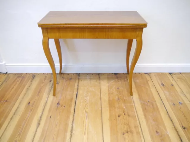 Biedermeier Spieltisch Tisch Konsole 1830 Ulme frisch mit Schellack handpoliert