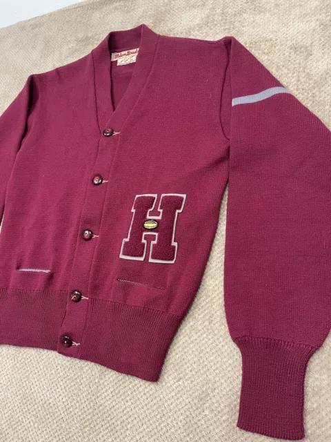 Harvard University Varsity Football Letterman Sweater Cardigan Jacket VTG Medium 2