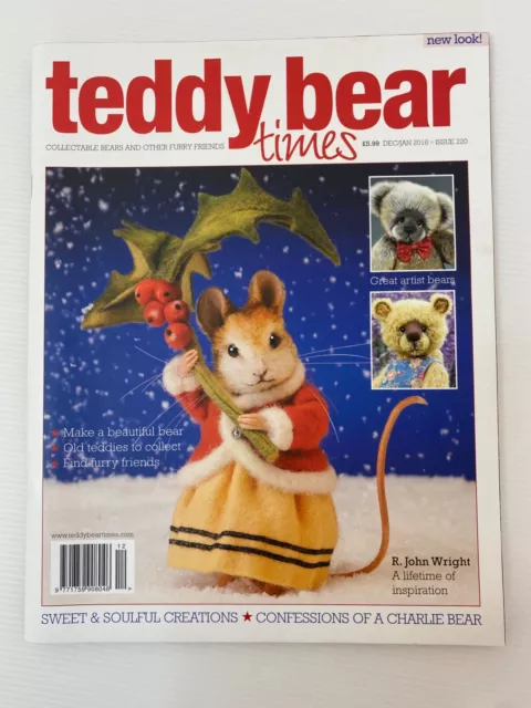 Teddy Bear Times Magazine Issue 220 Dec/ January  2016 - VGC With Build Pattern!