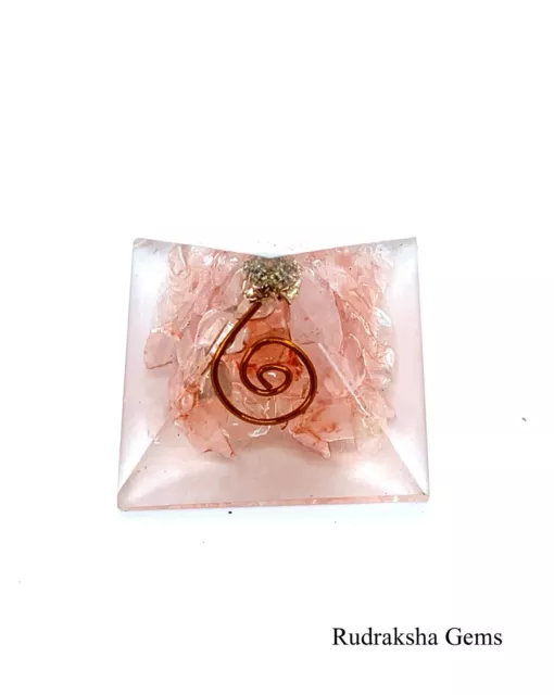 Reiki Energy Charged Rose Quartz Orgone Pyramid Powerful Energy Generator Chakra