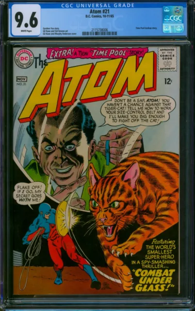 The Atom #21 ❄️ CGC 9.6 WHITE PGs ❄️ ONLY 1 HIGHER GRADED Gil Kane DC Comic 1965