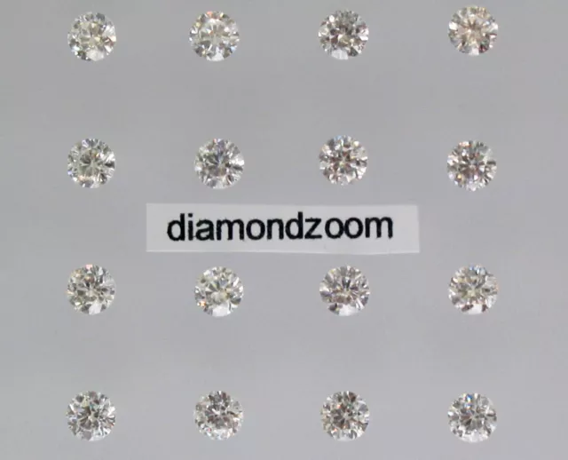 16 Loose Diamonds Lot 100% Natural 1/2 Carat Total Avg 3Pt  G Color SI1 Clarity