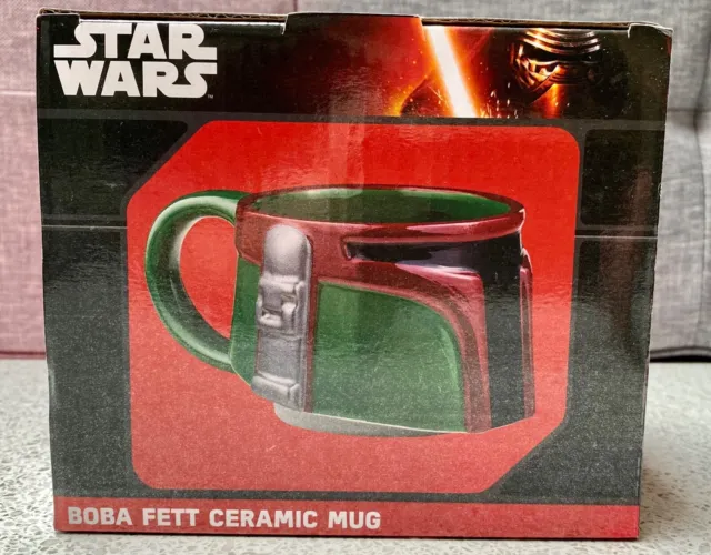 Star Wars 3D Boba Fett Ceramic Character Mug Lucasfilm Disney Collectable New