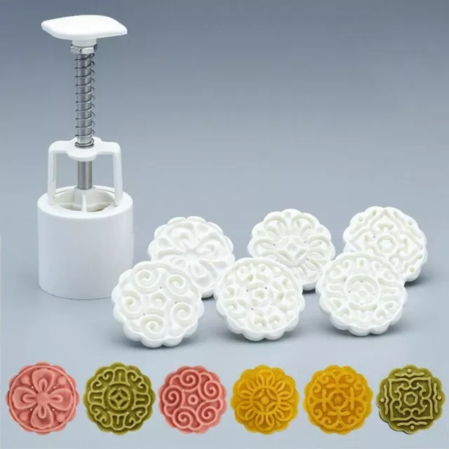 Moon Cake Mold Stamps DIY Baking Pastry Moon Cake Flower Mould Kitchen Tool 10pc 3