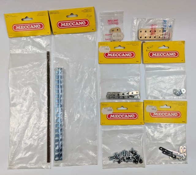 Lot de pièces MECCANO anciennes - oxydation, usures de peinture et tordues