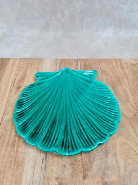 Dessous De Plat En Céramique G. Chapuis Mâcon - Forme Feuille, Vert, Très Bon état