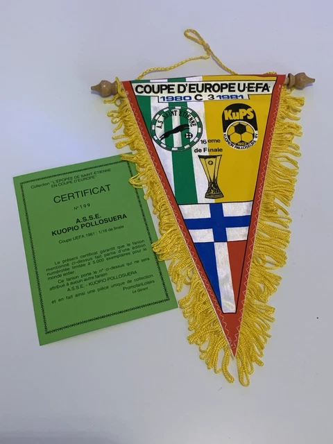 Fanion Coupe UEFA 1983 ASSE Saint Etienne - BOHEMIANS PRAGUE