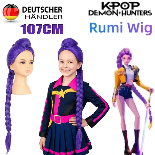 Perruque Anime Chasseur Violette - Cosplay, Halloween, Tresses Longues, Fibres Résistantes à La Chaleur - 7