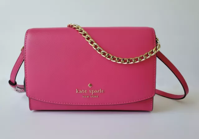 Kate Spade Carson Leather Convertible Chain Crossbody Bag Garden Pink -  ShopperBoard