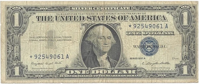 Series 1957~ $1.00~ One Dollar Silver Certificate***STAR NOTE*** w/ Errors