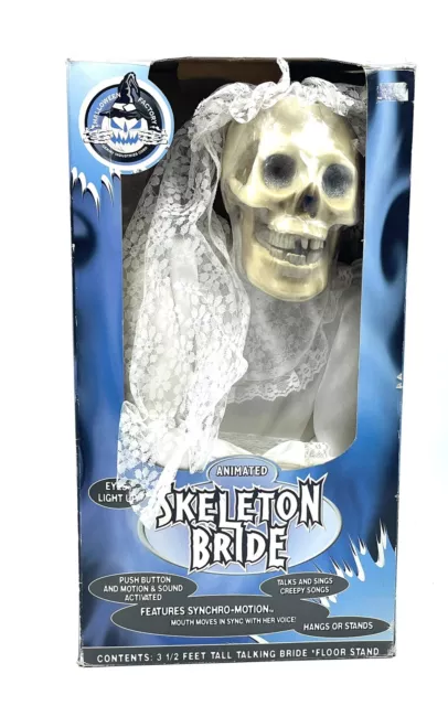 Vintage GEMMY 1998 Animated Talking BRIDE Sings Foot Skeleton Wife #NIB NZ