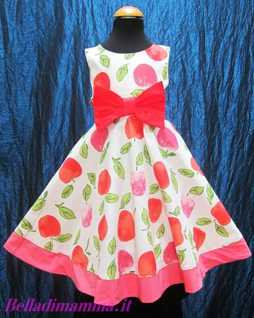 Abito Vestito Cerimonia Elegante Bimba Bambina Festa BellaDiMamma (1-4 anni)