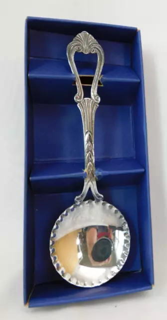 Swedish Silver Plated Serving Spoon Strosked Spoon Decorative In Original Box