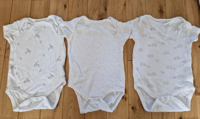 Next Baby x3 Short Sleeve Vests Bodysuits Size 12-18 Months