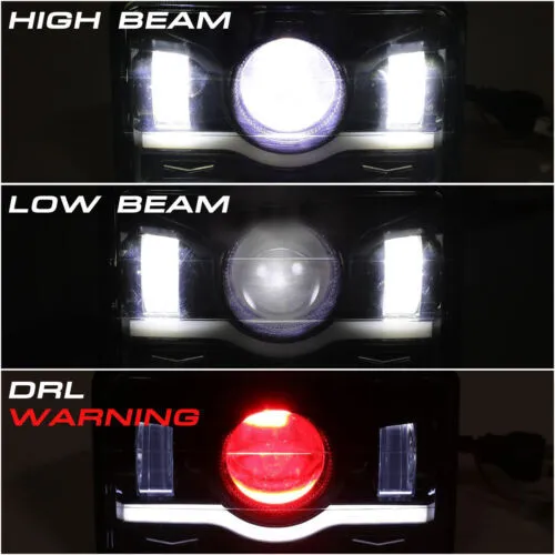 4pcs 4x6" Inch Hi/Lo LED Headlight  DRL for GMC C4500 Chevrolet C5500 Kodiak