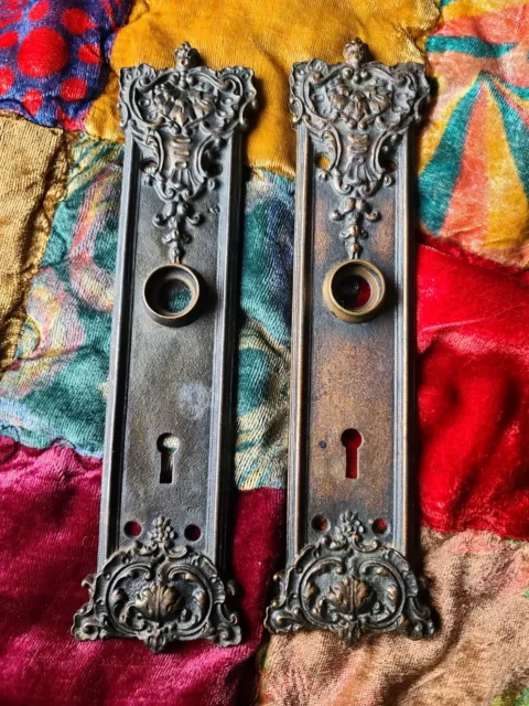 Antique VTG Victorian Back Plate Door Hardware Eastlake Aesthetic 7888 1/2