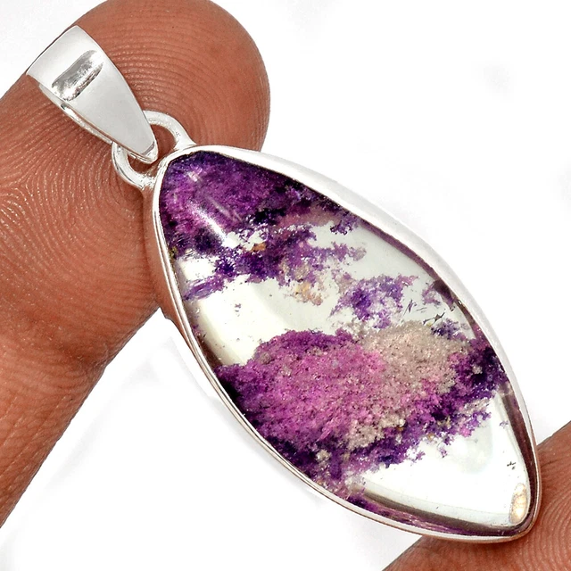 12g Treated Pink Ghost Phantom, Lodolite 925 Silver Pendant Jewelry CP21858
