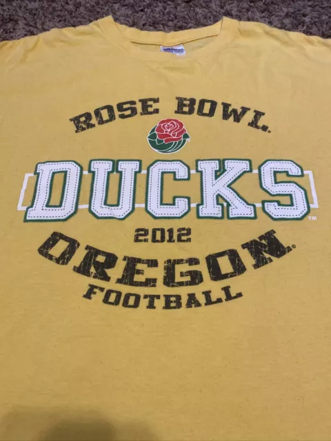 Oregon Ducks 2012 Rose Bowl T Shirt Gildan Men Size Large Big Logo Tee BCS