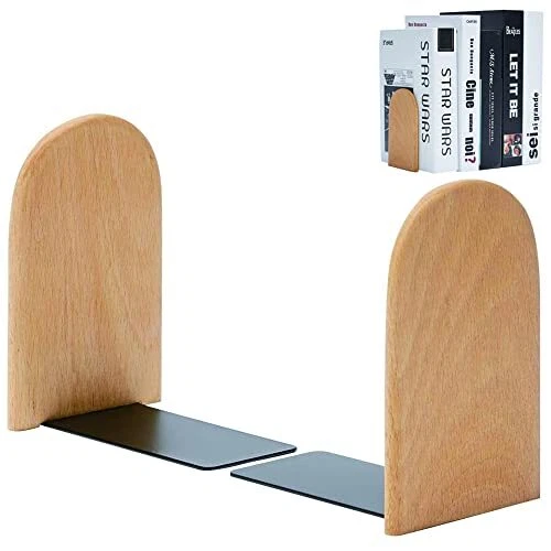 Serre Livre 1 Paires Serre Livres en Bois Bookends Robustes Presse Livres Cal...