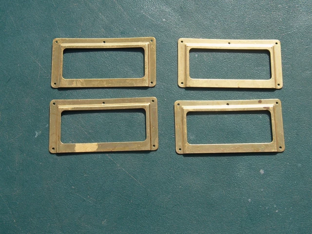 Set Of 4 ~ Vintage ~Label Holders ~ Solid Brass ~ 1 3/4” X  3 1/2”