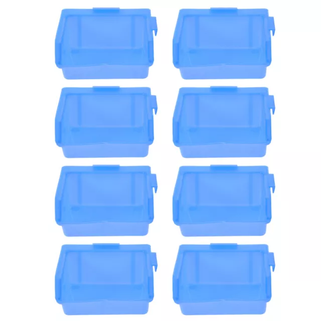 8 piezas/paquete (depósito de plástico azul organizador de tornillos cubo modular)