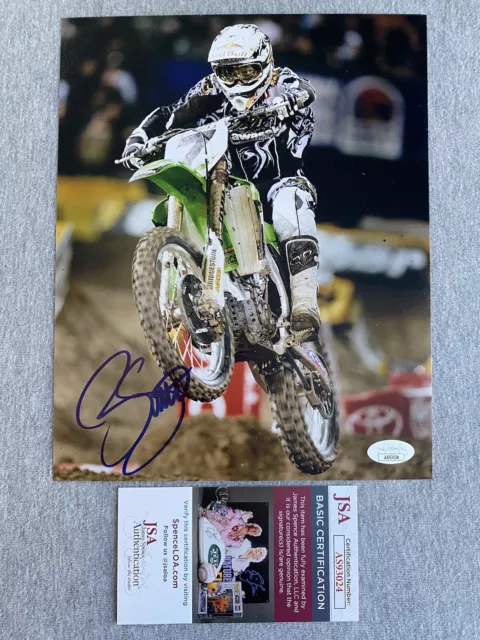 MOTOCROSS RACING JAMES BUBBA STEWART AUTOGRAPH 8x10 PHOTO YAMAHA JSA AS93024