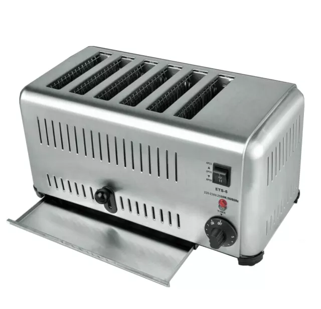 220V Stainless Steel Commercial Portable Electric 6-slice Bread Toaster Machine