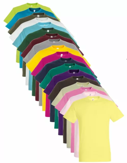 Da Uomo Unisex Sols Regent Tinta Unita Ringspun Cotone T-Shirt Maglietta S - 4XL