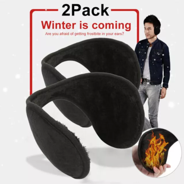 2 Pack Ear Muffs Winter Ear Warmers Fleece Earwarmer Men Women Head Band Design