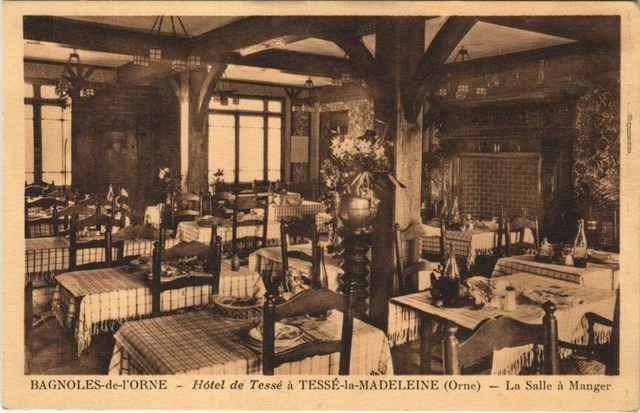 CPA BAGNOLES-de-l'ORNE TESSE la MADELEINE Le Salle a Manger (150860)