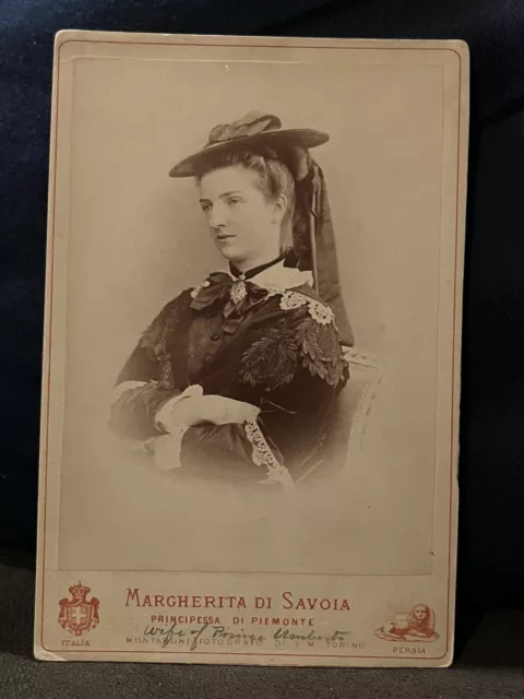Queen Margherita of ITALY 1878-1900 By Montabone Royal Cabinet Card