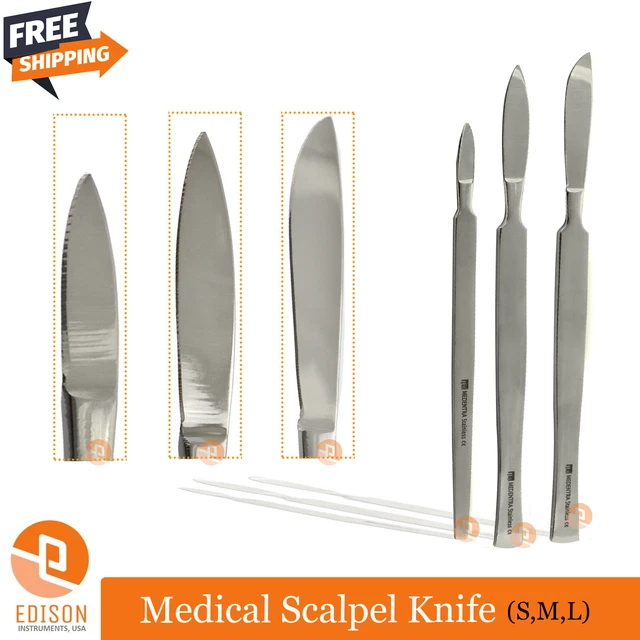 FIXED BLADE SCALPEL Handle Medical Tissue Cut Surgery Dissection Set Of