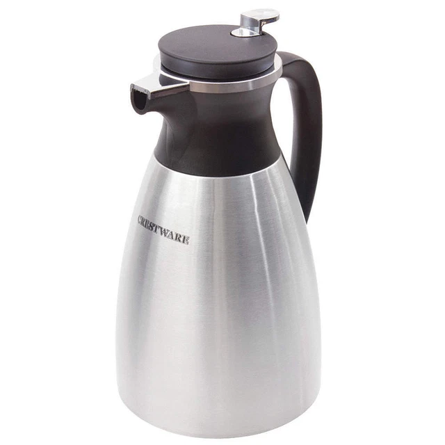 CRESTWARE CS1 Vacuum Insulated Carafe,Black,33.81 oz.