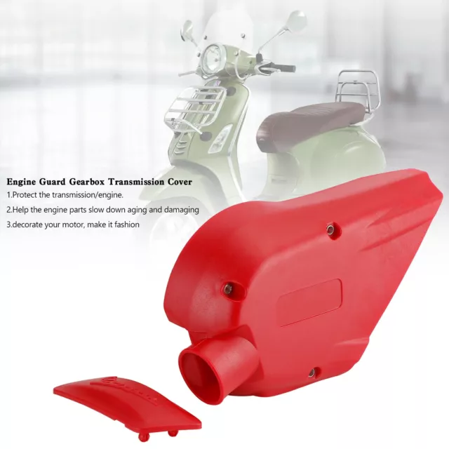 Engine Guard Gearbox Transmission Cover For Vespa Sprint Primavera 150 Red S2