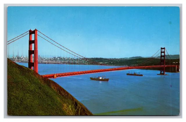 San Francisco CA California Aerial View of Golden Gate Bridge Chrome Postcard