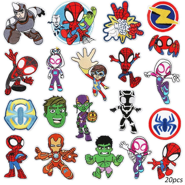 20Pc Superhero DIY Iron On Patches Embroidered Applique Patch Clothes Bag Decor'