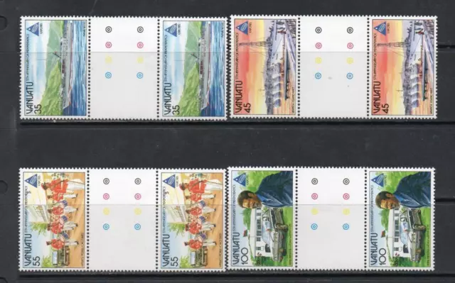 Vanuatu Mnh 1985 Sg411-414 Fifth Anv Of Independence/Expo 85 Gutter Pairs