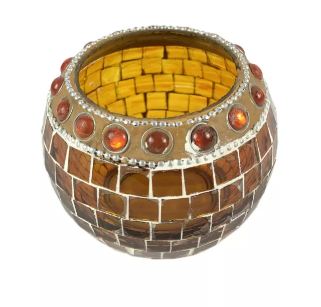 Moroccan Design Braune Glas Votive Tee Licht Kerzenständer, Diwali Dekor i31-121