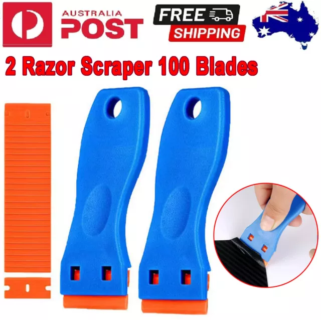 Plastic Razor Blade Scraper 2PCS Scraper Tool 100PCS Plastic Blades Cleaning