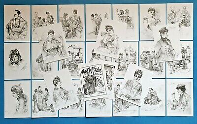 NEW Set of 26 A6 Postcards Illustrations from The Mikado 1888 by C.W Allers