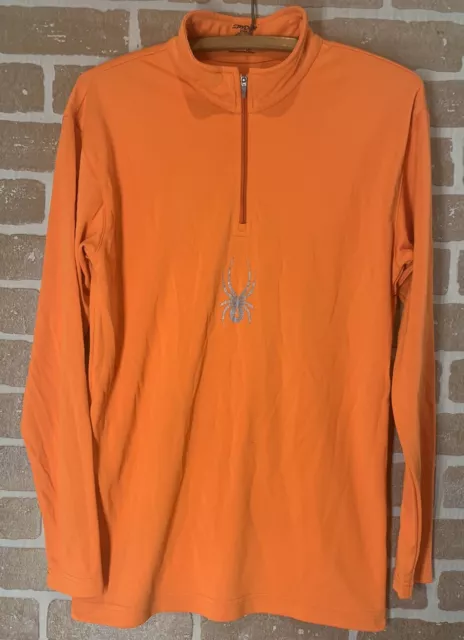 Spyder Pullover Kids XXL Orange Ski Outdoor Quarter Zip Boys