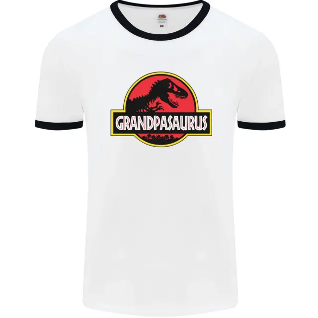 Grandpasaurus Funny Grandpa Grandad Mens Ringer T-Shirt
