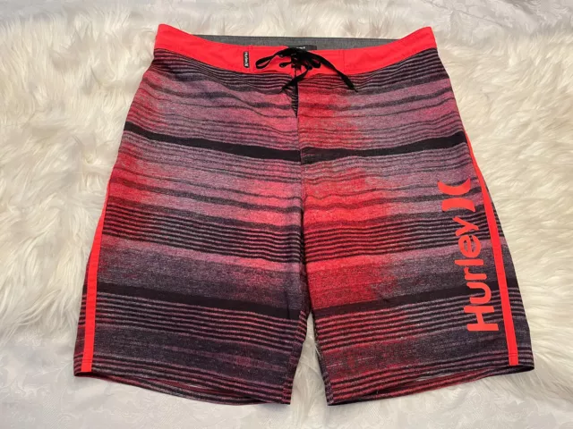 HURLEY Phantom Men’s Sz 32 Surf Unlined Board Shorts Stretch pink Gray Black