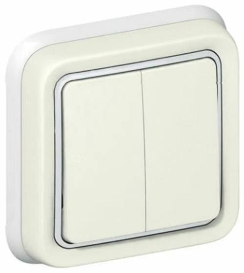 Double Interrupteur Dencon 10 A 2 Voies Vers BS3676 Dencon, BLANC