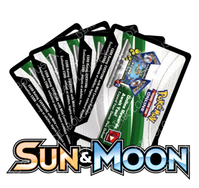 Pokemon Online TCG Codes - SUN & MOON Sets - Free Postage! Catch 'em All!