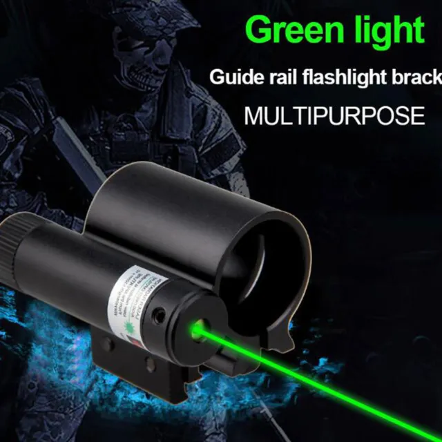 Green Light Sight Infrared Laser Sight 25.4mm Metal Clip Rail Flashlight Bracket