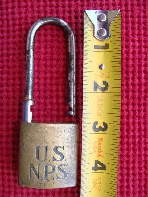 National Park Service Logo Lock Vintage Brass Padlock Best Co Antique NPS No Key