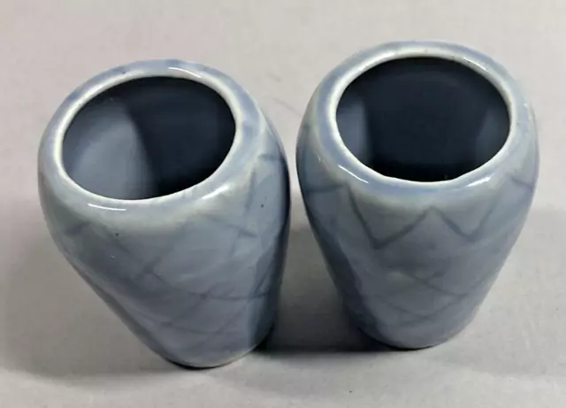 A Pair Of Vintage Miniature  Porcelain Vases Made In Japan 2" Tall 3