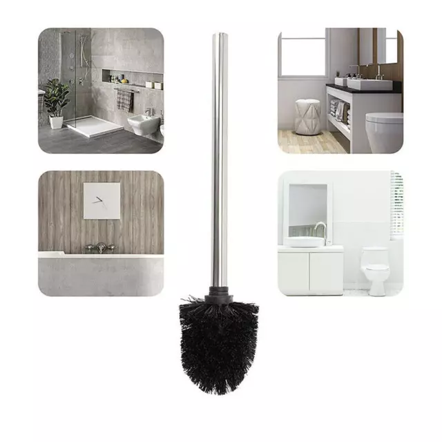 2Pcs Stainless Steel Toilet Brush Bathroom Cleaning Sturdy Bristles Quality