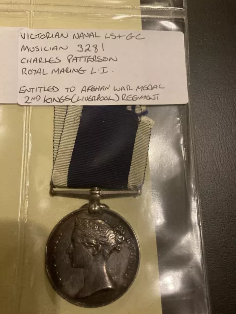 Victoria Royal Navy Long Service Medal. Musician Patterson RMLI 3281